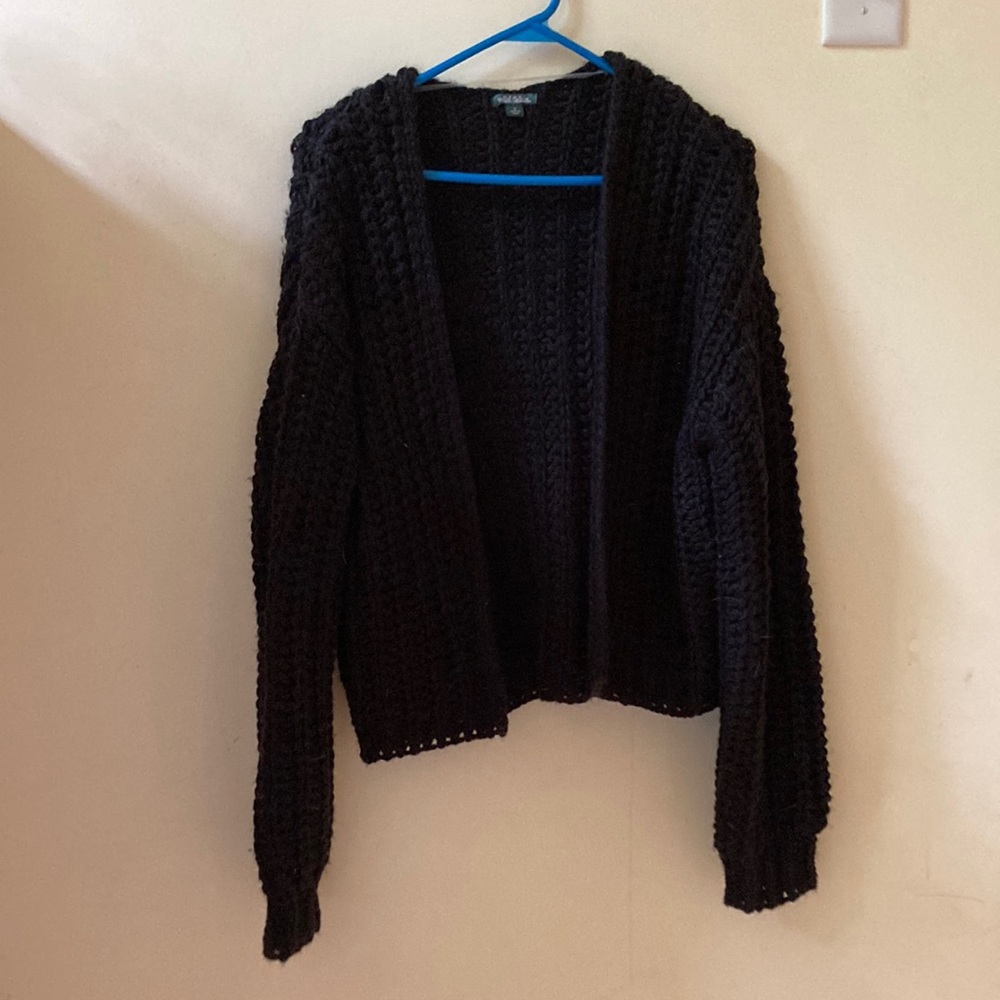 black sweater cardigan